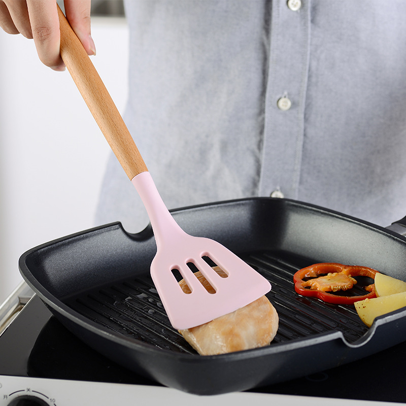 Wooden pink Wooden handle Kitc - Kitchen Baking Pan Storage avaliação e preço