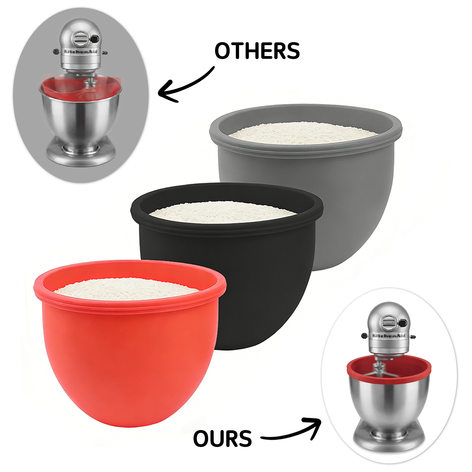 Silicone Bowl With Lids for Ki - Kitchen Aid Baking Lid avaliação e preço