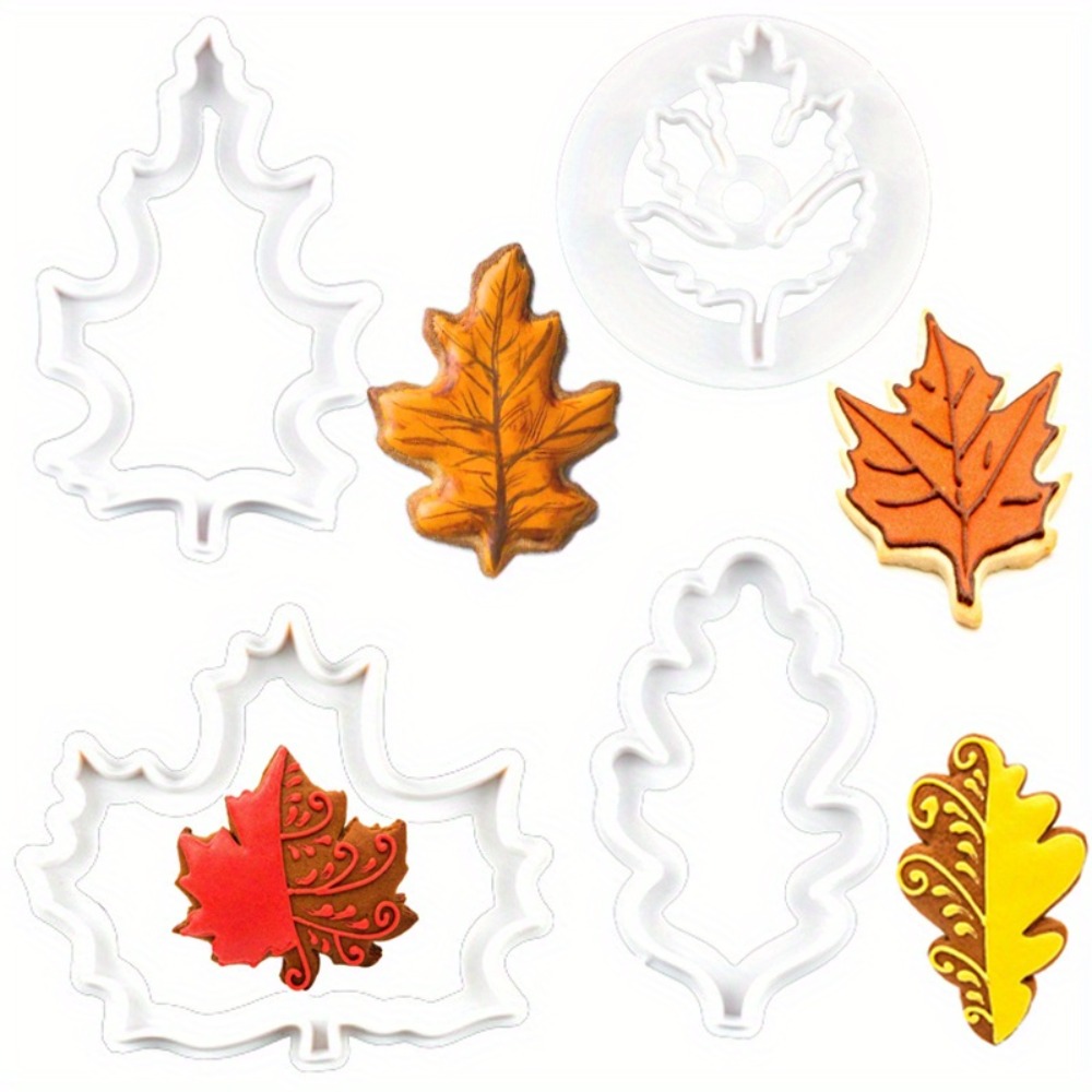 4Pcs Set Fall Leaf Cookie Cutt - Cookie Cutter Set avaliação e preço