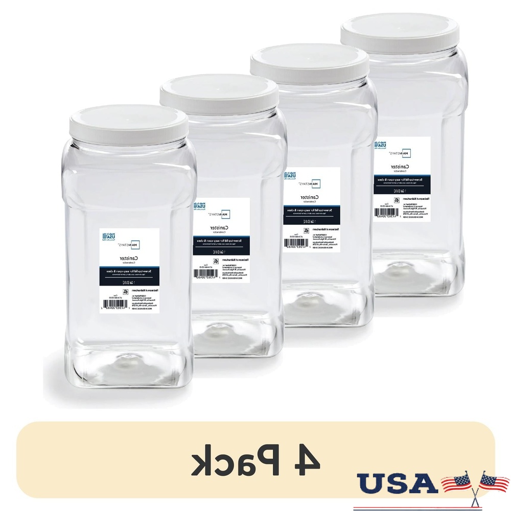 4 Pack Clear Plastic Canister  - Kitchen Baking Canisters avaliação e preço