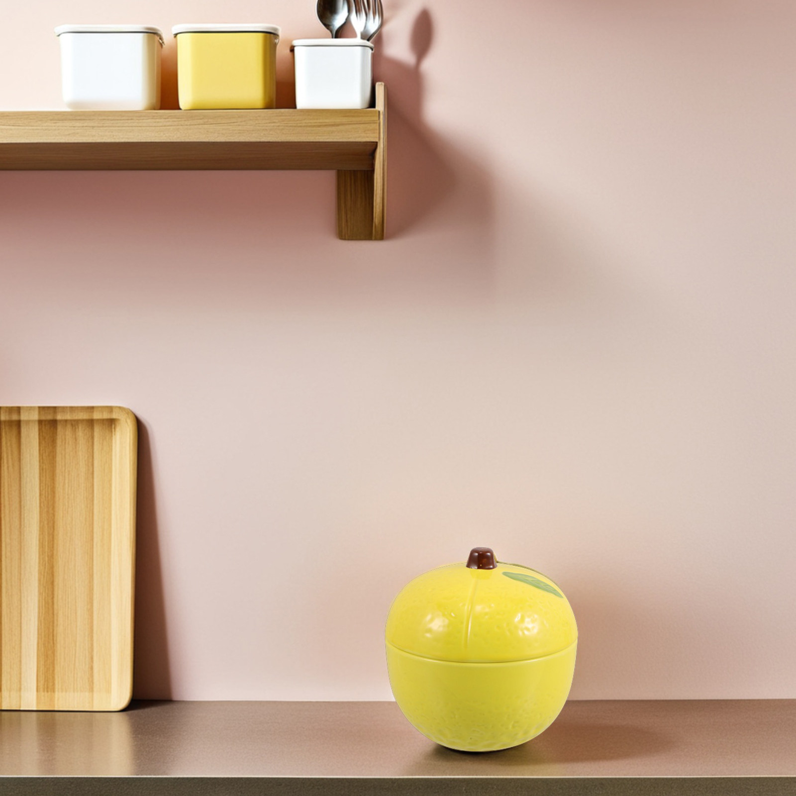 Artistic Lemon Shape Ceramic J - Kitchen Baking Canisters avaliação e preço
