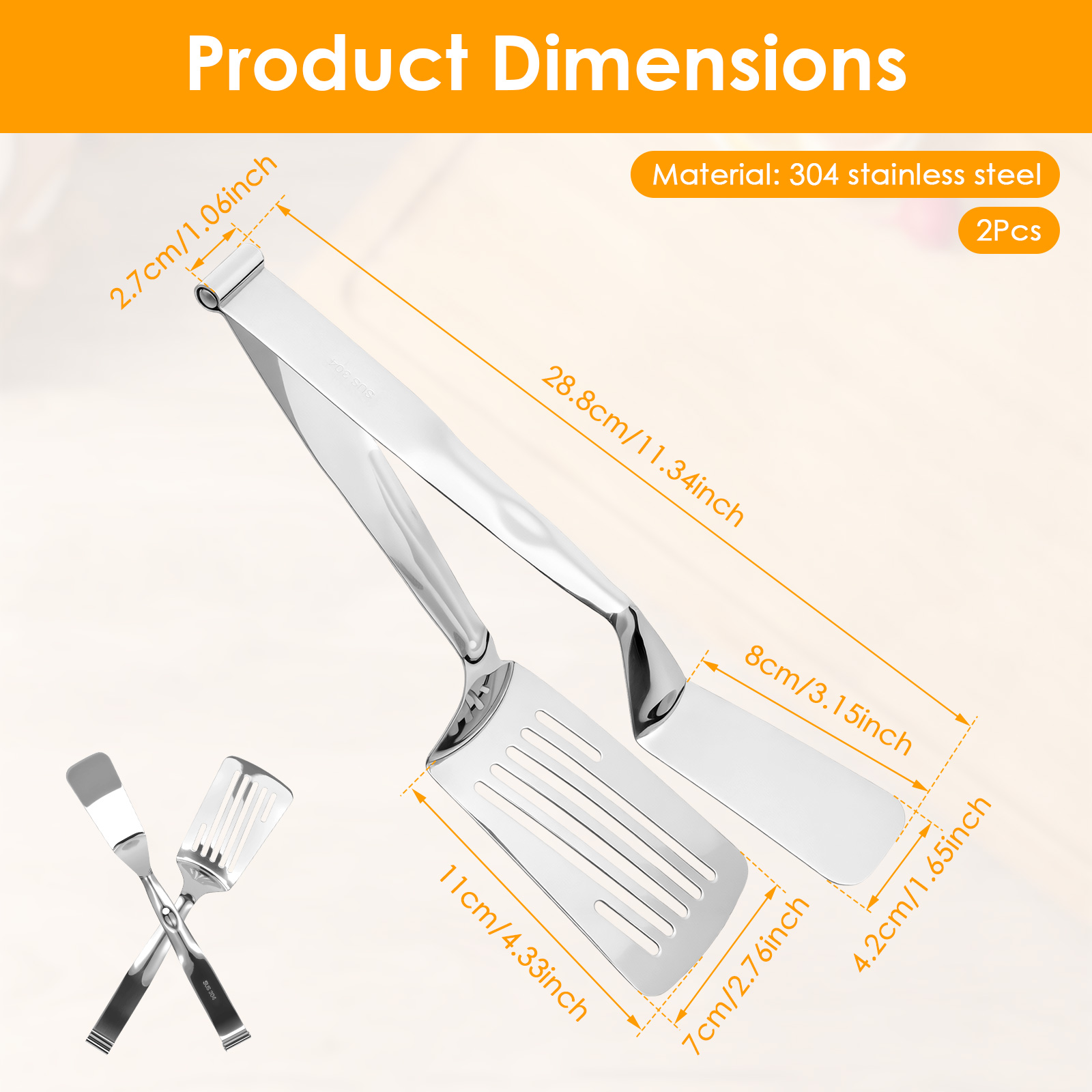 2Pcs 11.34inch Stainless Steel - Kitchen Up avaliação e preço