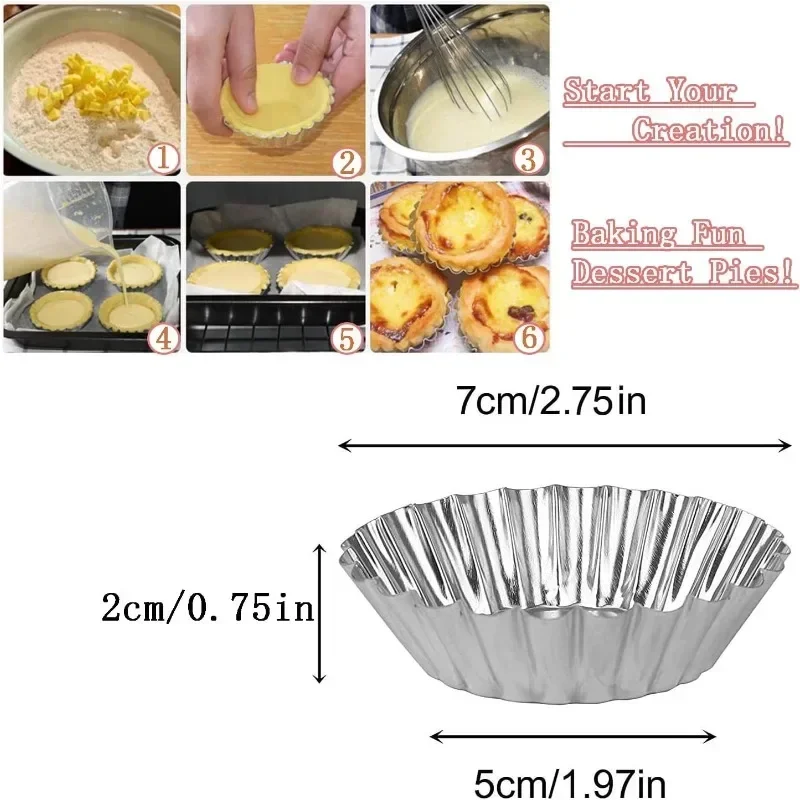 Aluminum 7cm Egg Tart Molds St - Kitchen Baking Tins avaliação e preço