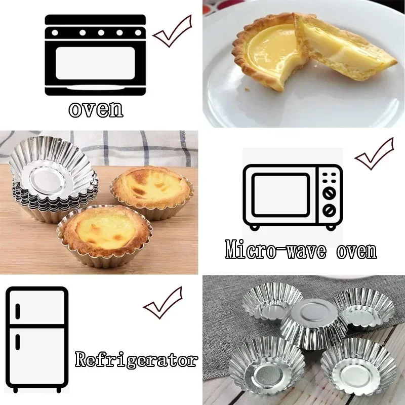 Aluminum 7cm Egg Tart Molds St - Kitchen Baking Tins avaliação e preço