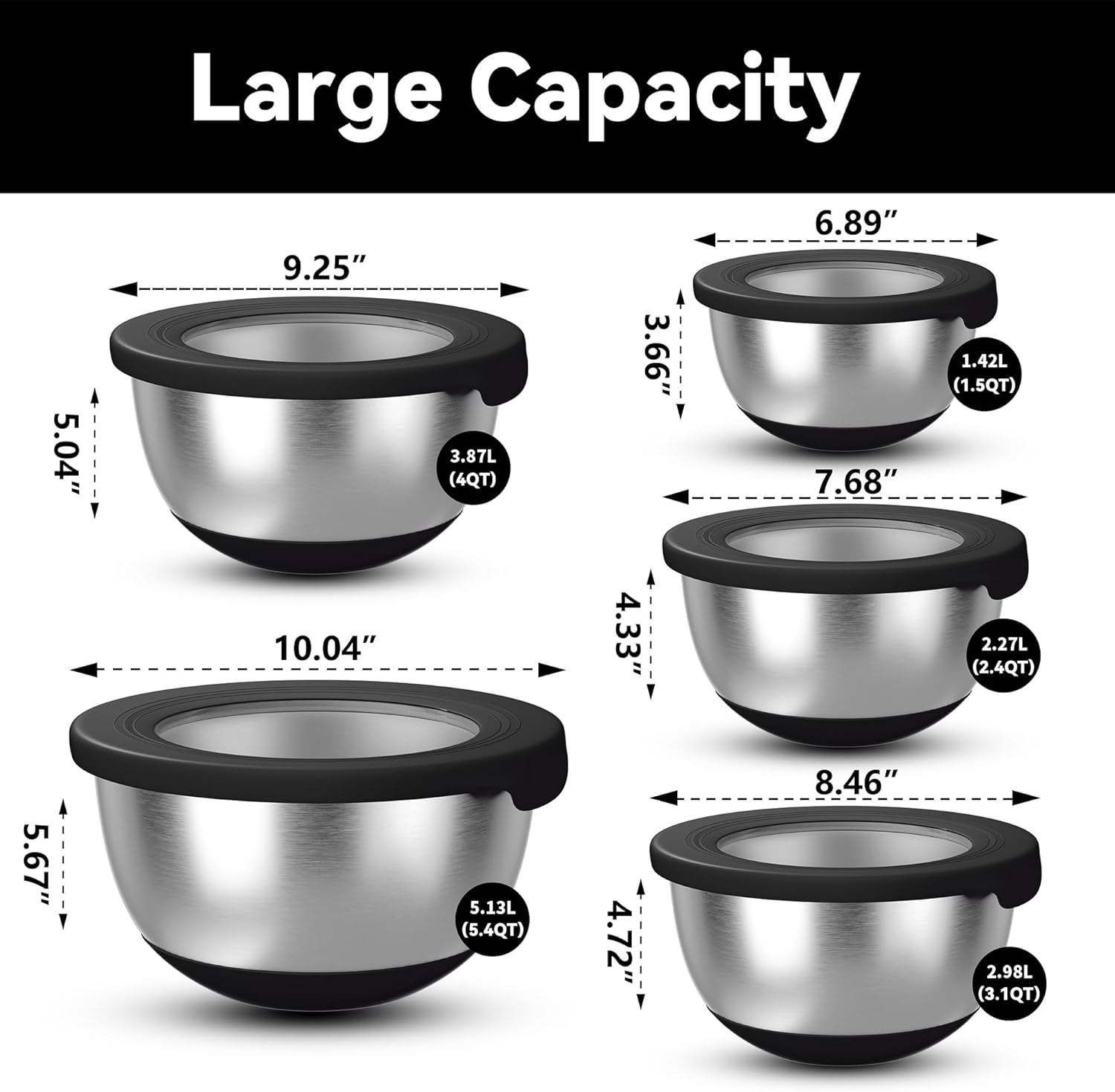 Stainless Steel Mixing Bowls w - Kitchen Baking Products avaliação e preço