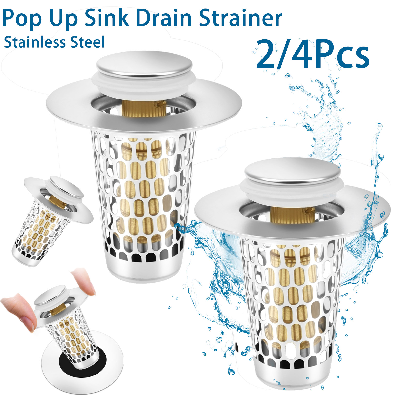 2/4Pc Pop Up Sink Drain Strain - Kitchen Up avaliação e preço