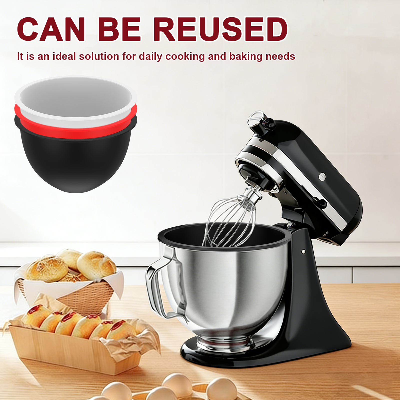 Silicone Bowl With Lids Includ - Kitchen Aid Baking Lid avaliação e preço
