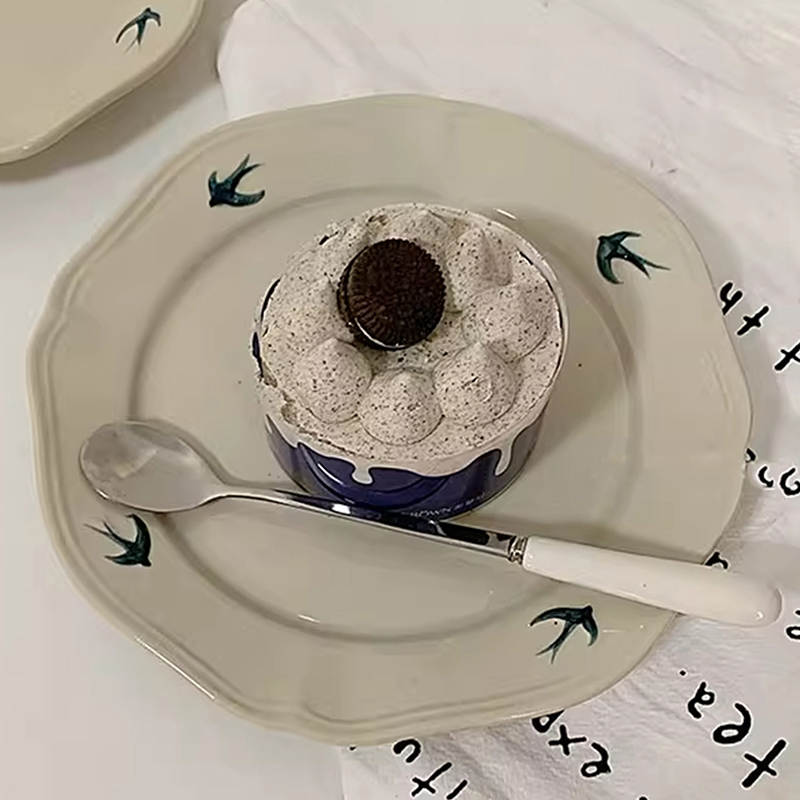 1Pc Yangu Ceramic Dinner Plate - Cake Board Round avaliação e preço