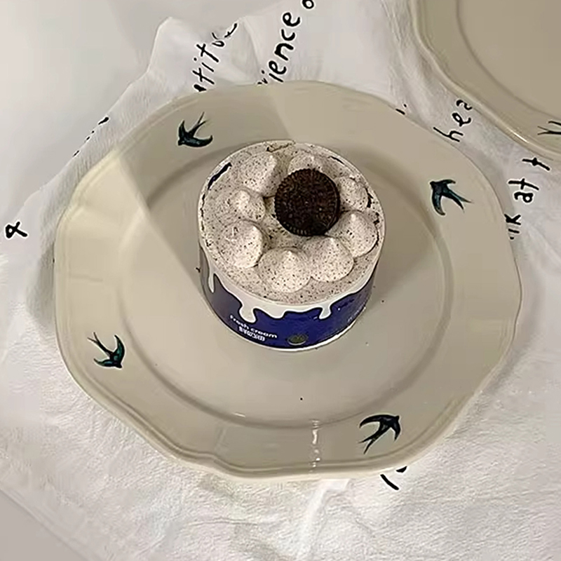 1Pc Yangu Ceramic Dinner Plate - Cake Board Round avaliação e preço