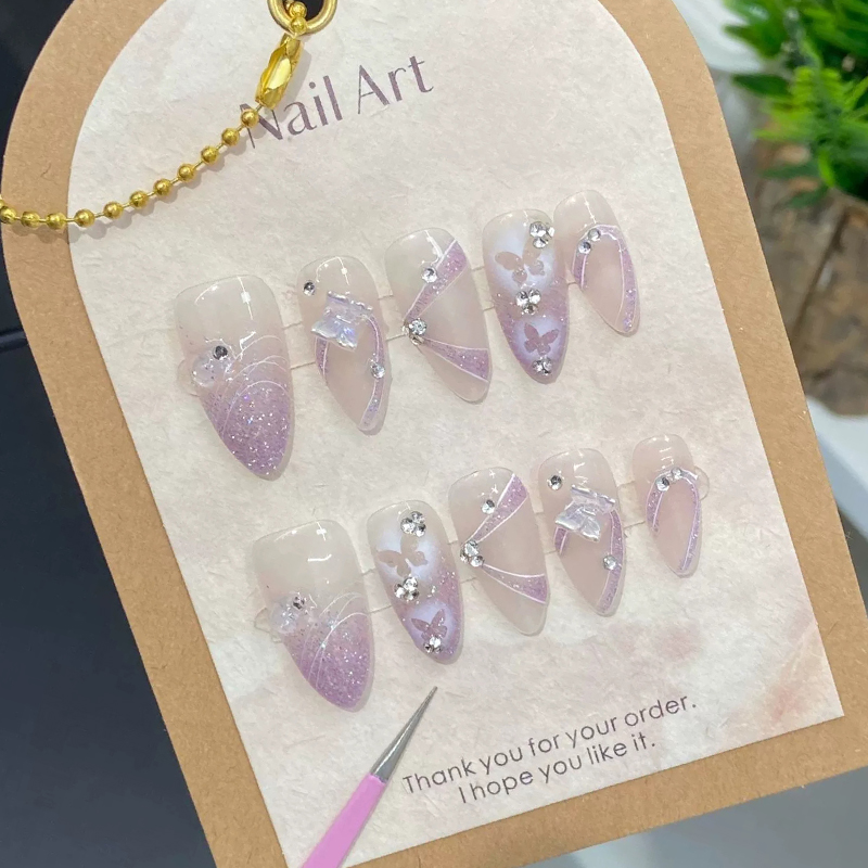 10pcs Handmade Press on Nails  - Decorating Tip Set avaliação e preço