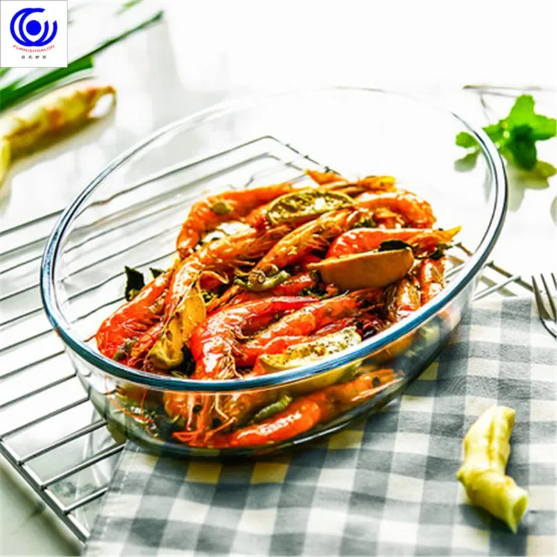 Large Capacity Toughened Glass - Kitchen Baking Pan Storage avaliação e preço