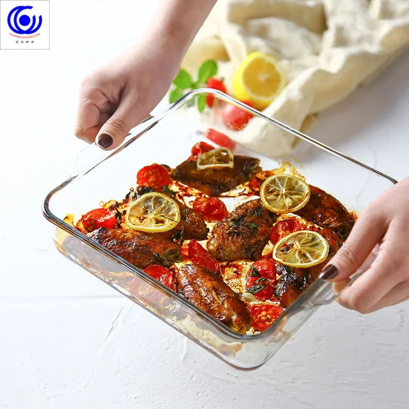Large Capacity Toughened Glass - Kitchen Baking Pan Storage avaliação e preço