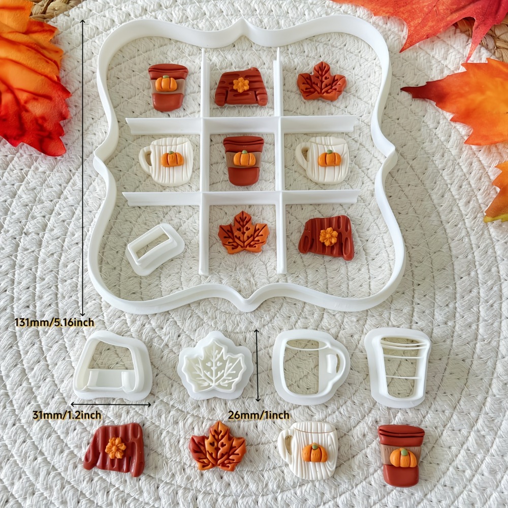 7Pcs Autumn Tic-Tac-Toe Cookie - Cookie Cutter Set avaliação e preço