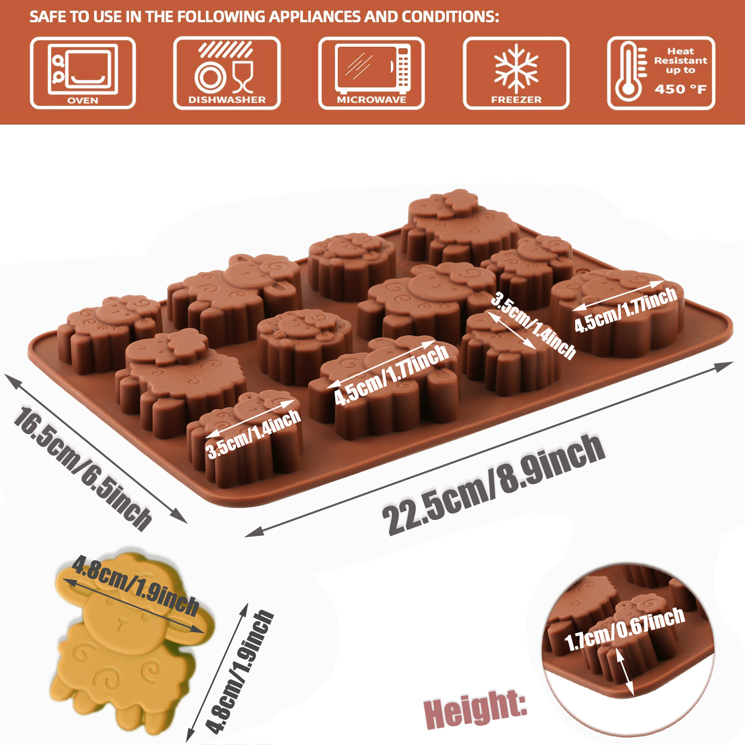 1pack silicone Eid lamb candy  - Kitchen Baking Molds avaliação e preço