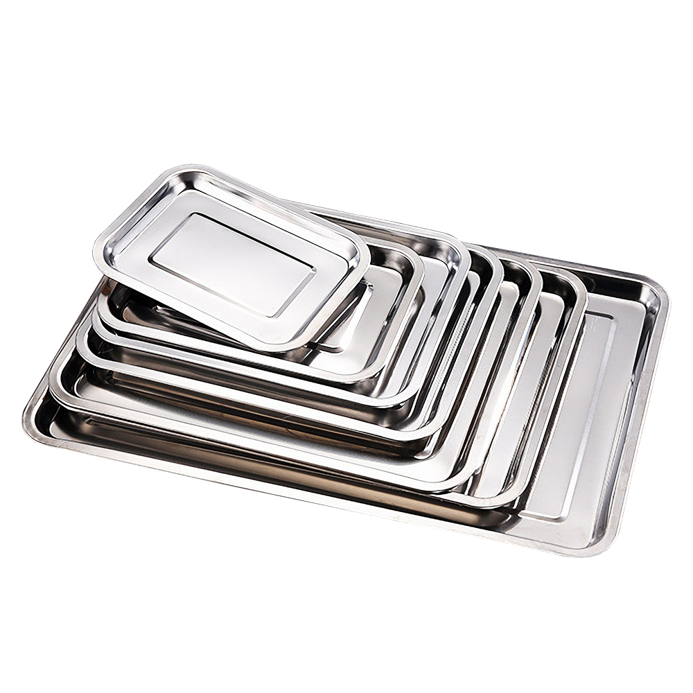 1PCS Stainless Steel Food Tray - Kitchen Baking Pan Storage avaliação e preço