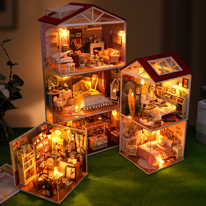 DIY Wooden Dollhouse Mini Bedr - Kitchen Up avaliação e preço