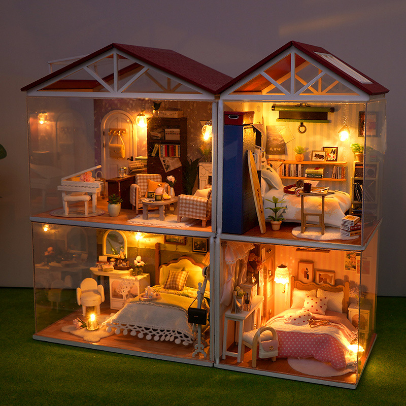 DIY Wooden Dollhouse Mini Bedr - Kitchen Up avaliação e preço