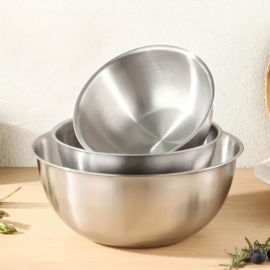 3pcs Stainless Steel Salad Bow - Kitchen Baking Store avaliação e preço