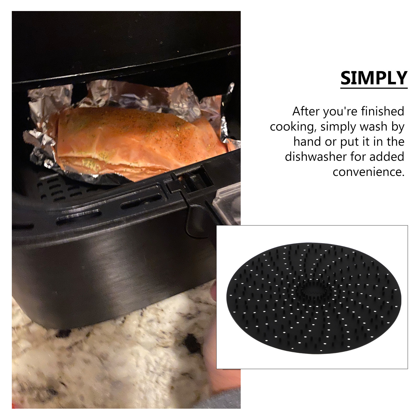 1Pcs Air Fryer Mat Silicone Re - Kitchen Baking Mat avaliação e preço