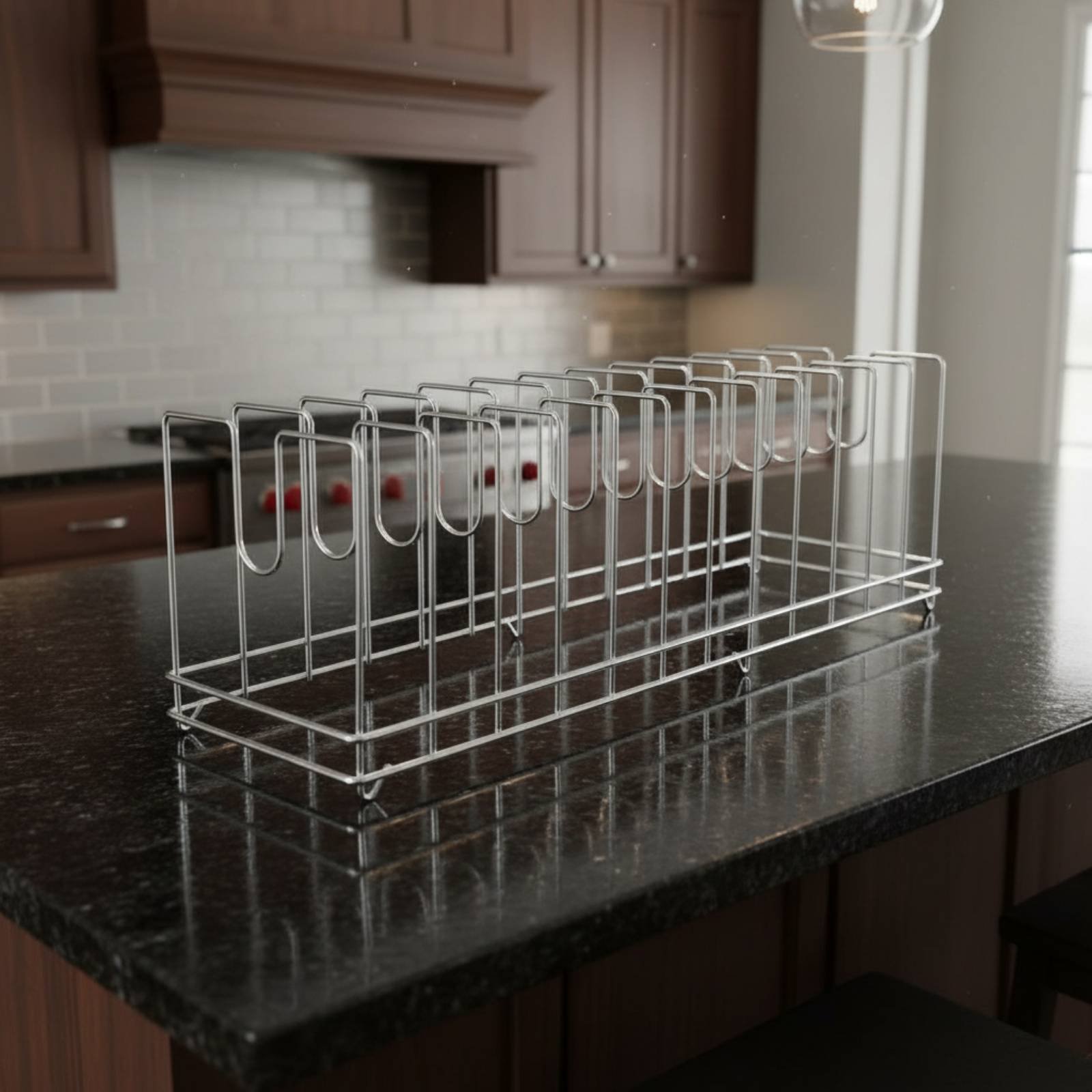 Pizza Pan Rack Space Saving Ba - Kitchen Baking Pan Storage avaliação e preço
