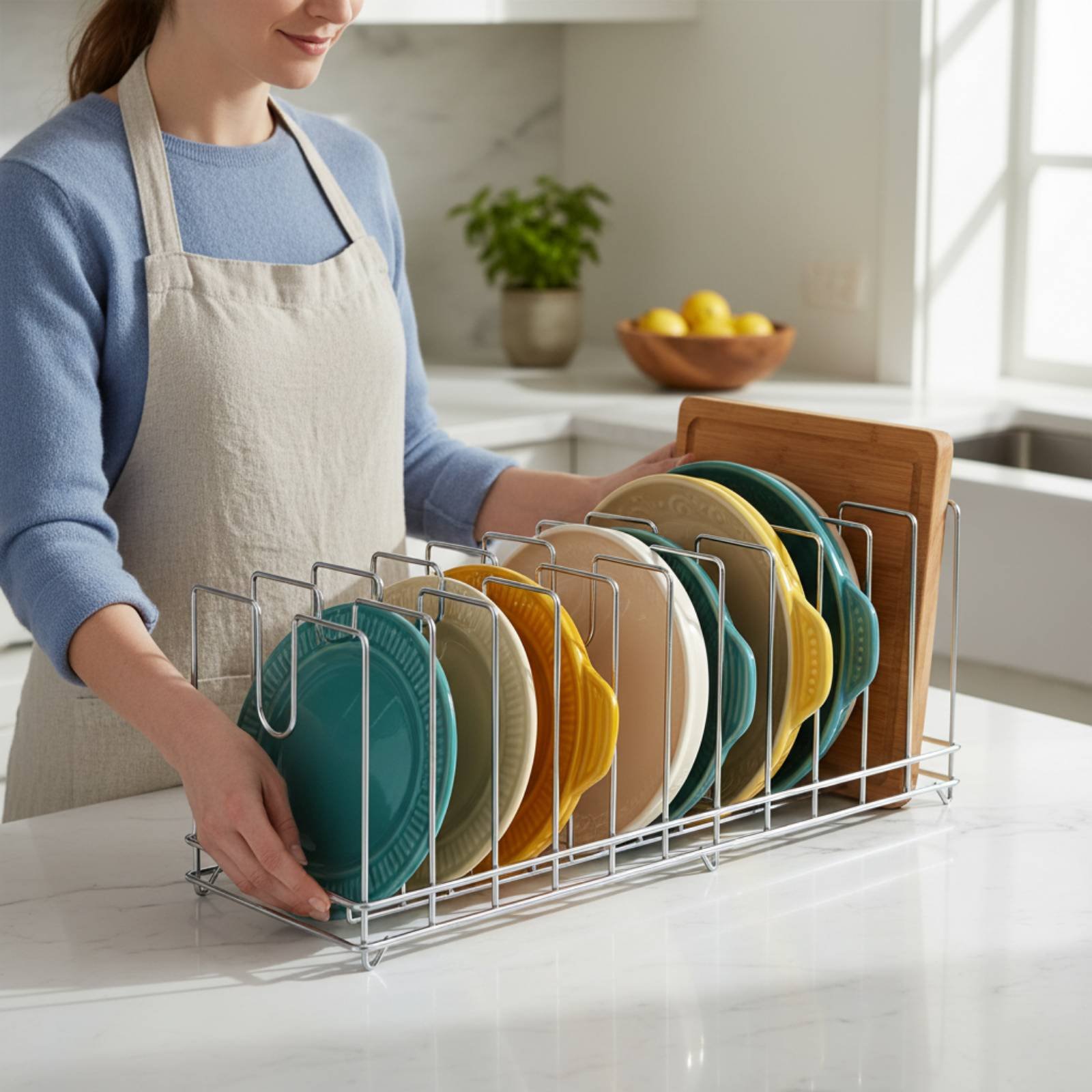 Pizza Pan Rack Space Saving Ba - Kitchen Baking Pan Storage avaliação e preço
