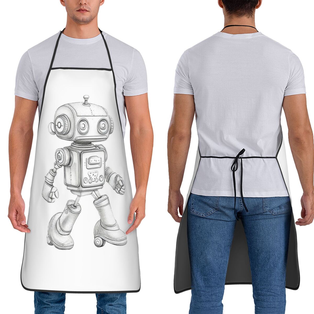Retro Sketch Robot With Mechan - Kitchen Robot Baking avaliação e preço