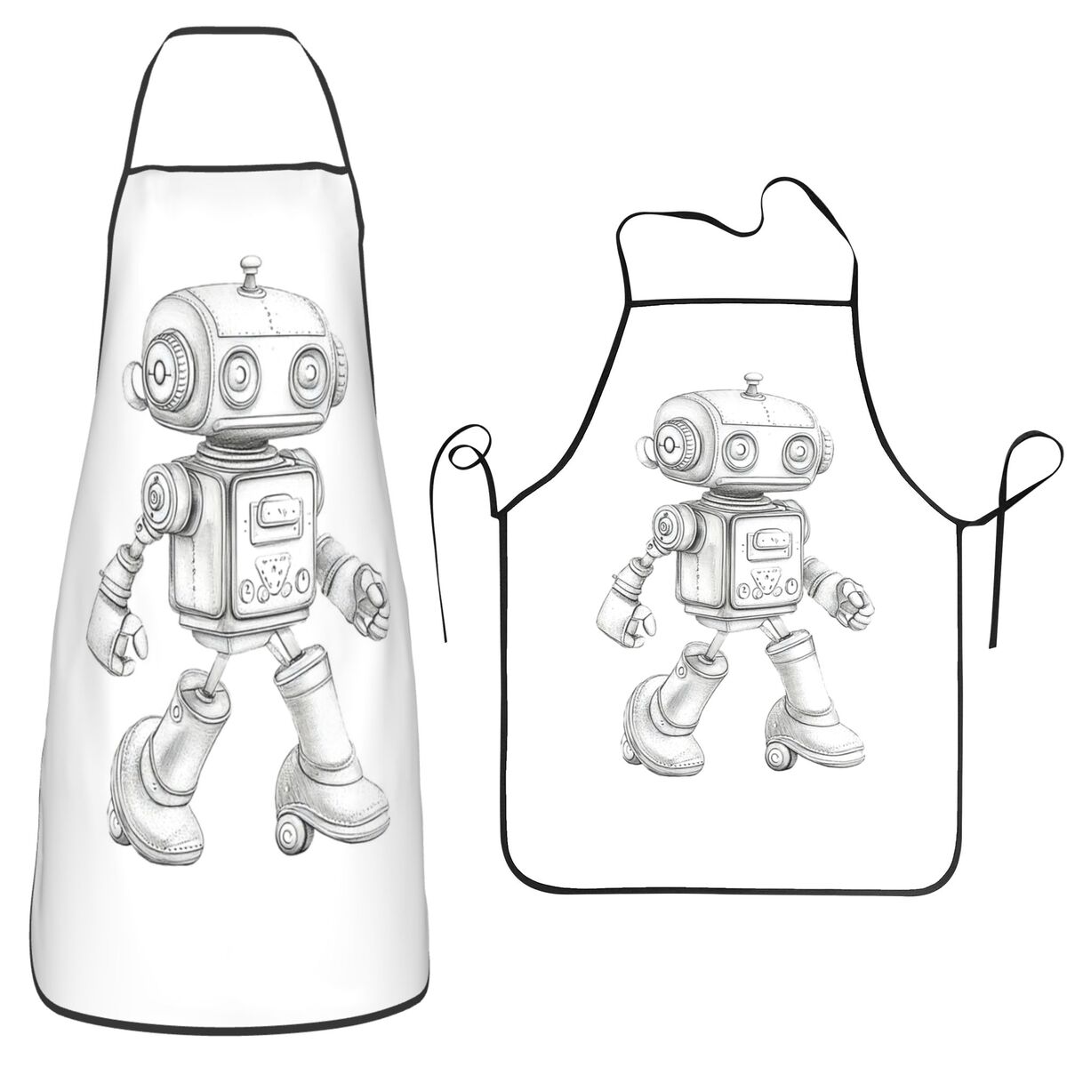 Retro Sketch Robot With Mechan - Kitchen Robot Baking avaliação e preço