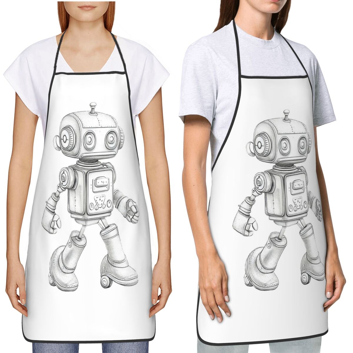 Retro Sketch Robot With Mechan - Kitchen Robot Baking avaliação e preço